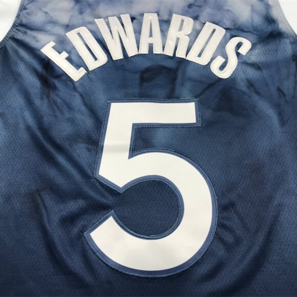 Mens Youths Kids Anthony Edwards Blue White Stitched Jersey - Picture 4 of 5